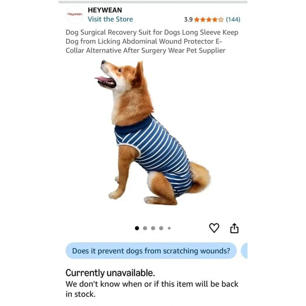 Dog Surgical Recovery Suit, Keeps dog fromno Licking Abdominal Wound Protector